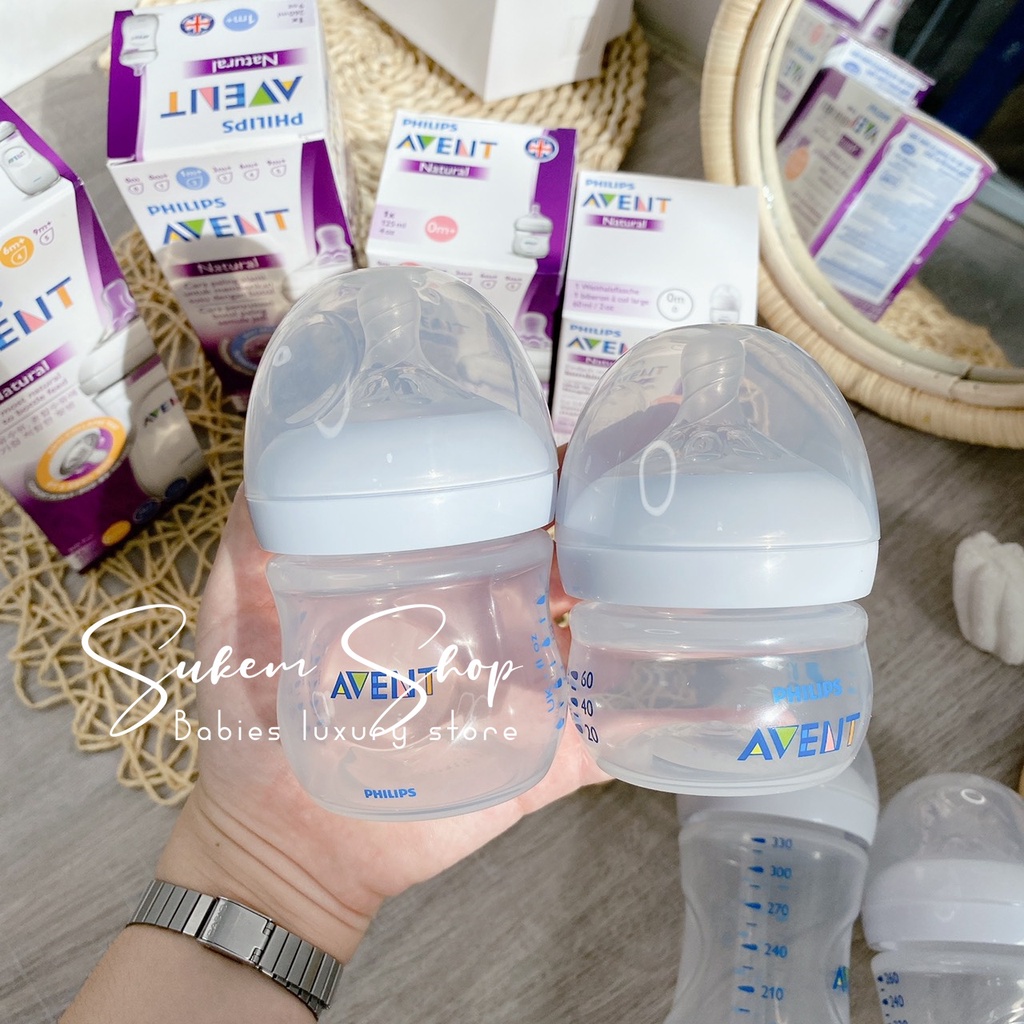Bình sữa Avent Natural 60ml / 125ml / 260ml bằng nhựa PP