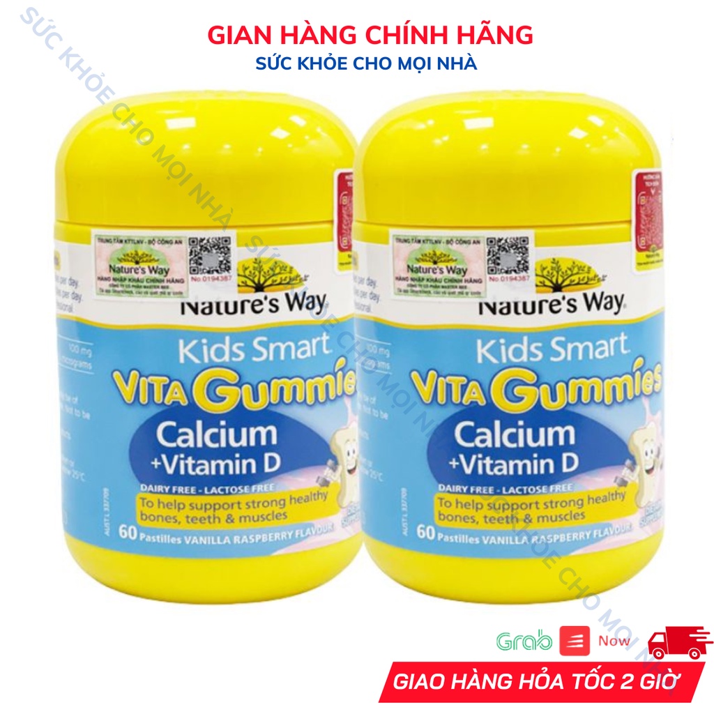 Combo 2 hộp Nature's way kids smart vita gummies calcium vitamin d3.phát triển chiều cao cho bé.suckhoechomoinha