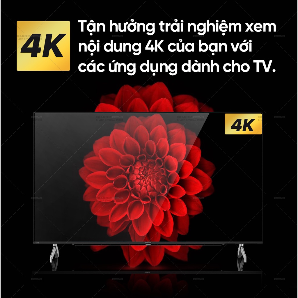 TV Sharp 50inch 4T-C50DK1X LED 4K Ultra HD Hàng Malaysia, Android 11.0