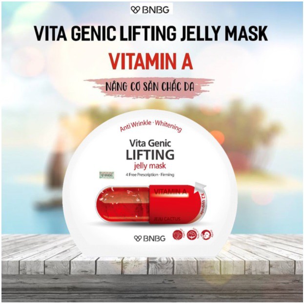 Combo 10 Mặt Nạ Giấy BNBG Lifting Nâng Cơ, Săn Chắc Da, Chống Lão Hóa BNBG Vita Genic Lifting Jelly Mask 30ml x10