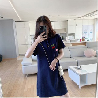Váy Bầu Đầm Bầu cổ sơ mi A1749