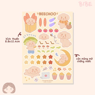 bibe | Beechoo Sticker Sheet | Hình Dán Trang Trí Sổ Planner, Bullet Journal