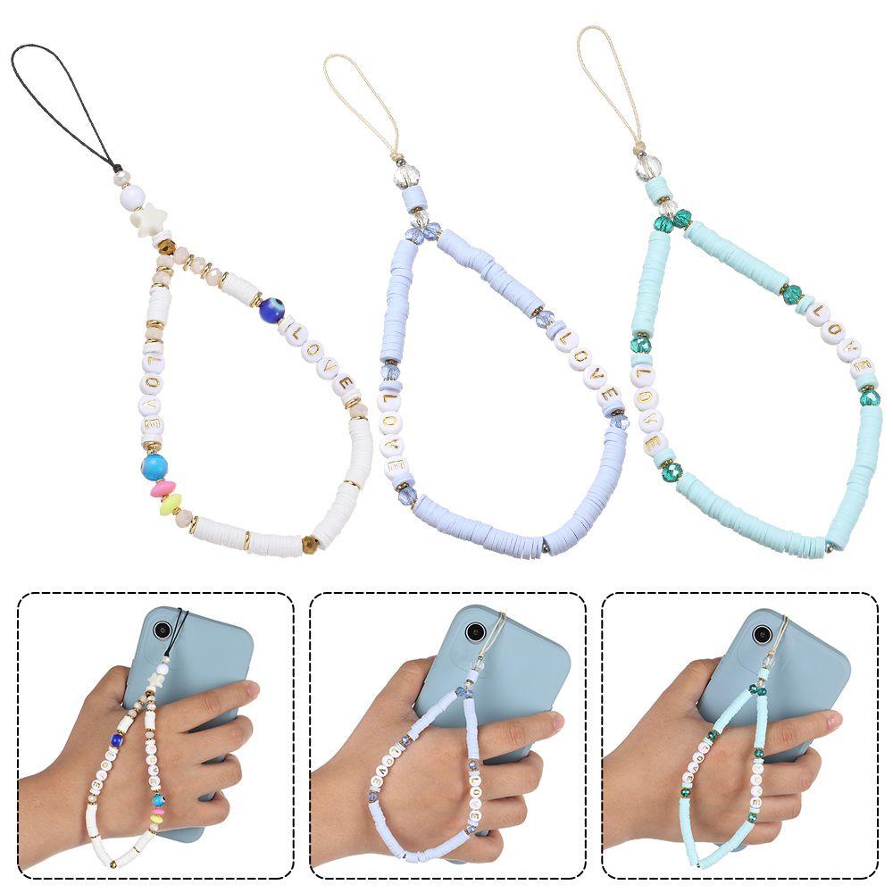 MYRONGVN 1 Dây Đeo Điện Thoại Bằng Đất Sét Heishi Chống Thất Lạc Cho Nữ