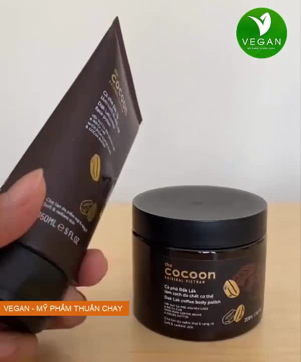Bộ cà phê Đắk Lắk làm sạch da chết cocoon: da mặt 150ml + cơ thể 200ml | BigBuy360 - bigbuy360.vn