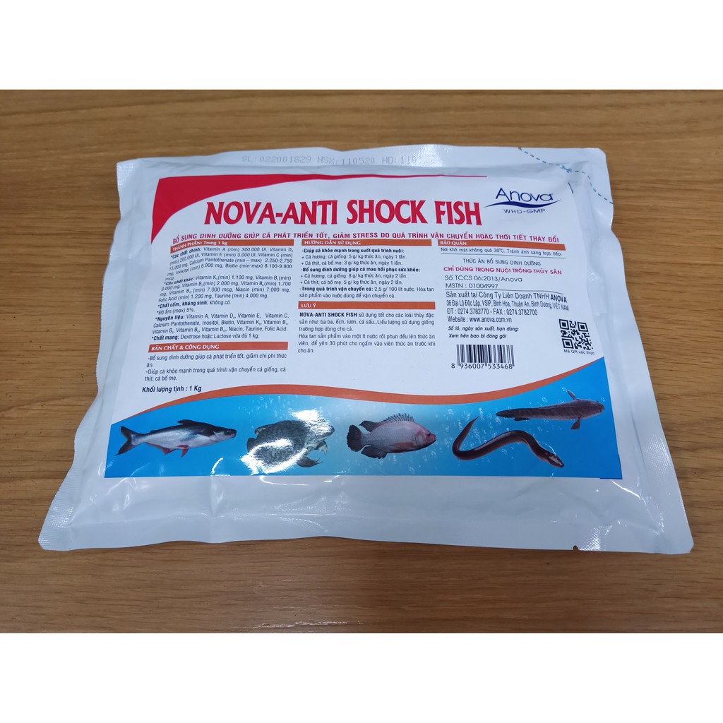 Nova Anti Shock Fish sản phẩm bổ sung dinh dưỡng giúp cá phát triển tốt, giảm stress do vận chuyển, thời tiết thay đổi