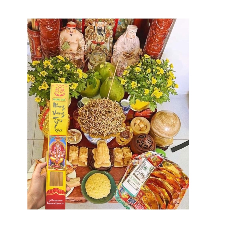 Hộp 100 Nén Nhang Hương Chính Hãng Thần Tài - Thái Lan Hương Sạch Ít Khói Cuộn Tàn Tài Lộc