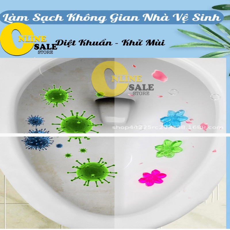 Gel khử mùi bồn cầu diệt khuẩn toilet gel dính bồn cầu dạng thạch hình bông hoa hương thơm dễ chịu