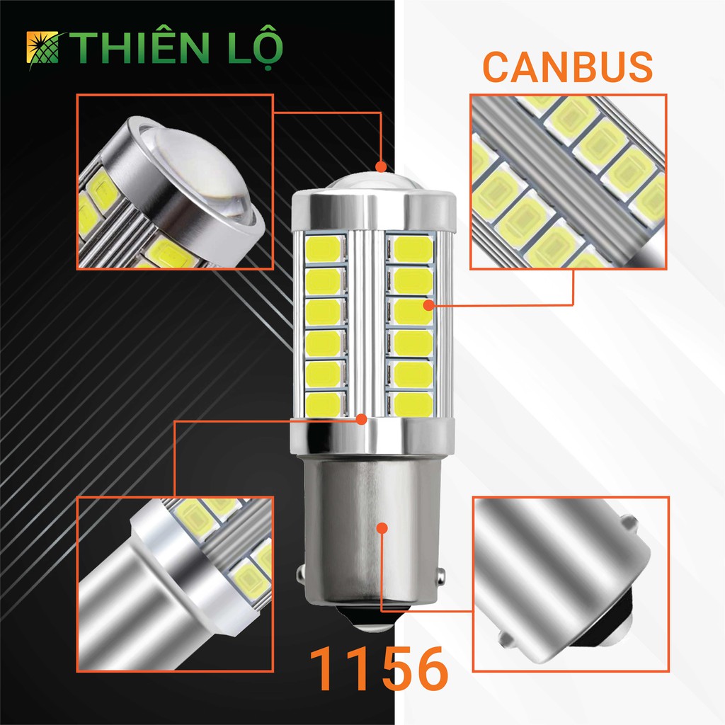 01 Bóng Đèn led phanh 1156 BA15S 5730 33 SMD xi nhan demi đèn lùi của Thiên Lộ cao cấp cho ô tô xe máy