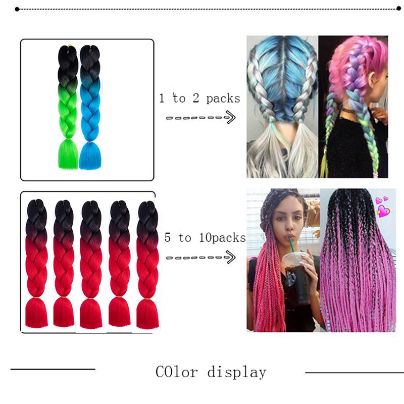 Tóc giả màu sắc gradient chiều dài 24 inch thời trang dành cho nữ