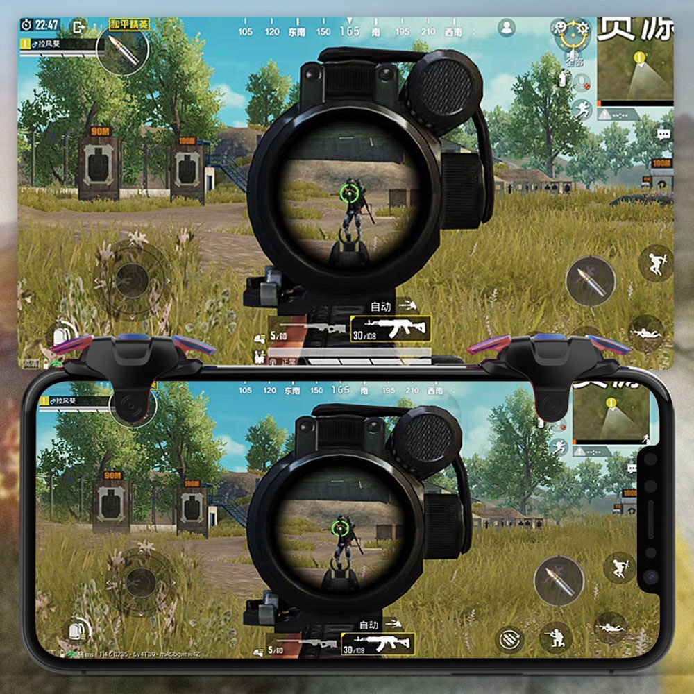 1 Cặp Nút Bấm Điều Khiển Chơi Game Pubg L1R1 Bền Bỉ Nhiều Màu Cho Điện Thoại