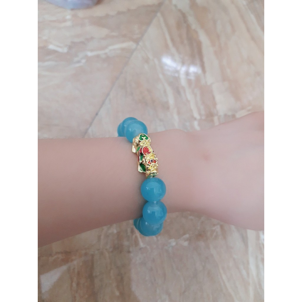 Vòng tay đá phong thủy các màu mix tỳ hưu màu