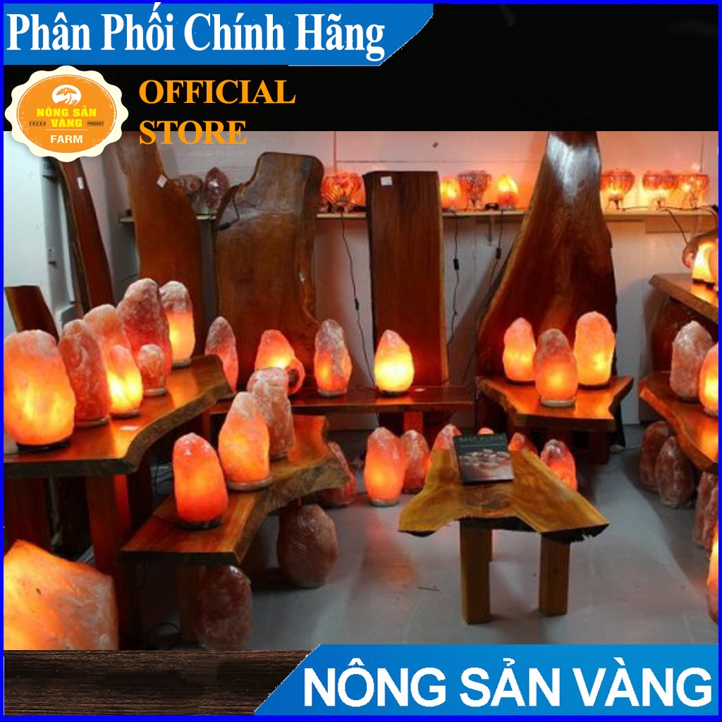 Đèn Đá Muối Cao Cấp Himalaya 6-7 Kg, đèn trang trí nhà cửa, phòng ngủ- Nhập Khẩu Paskitan