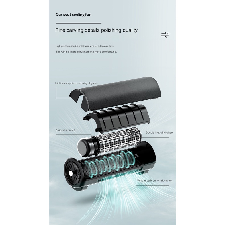 Quạt Làm Mát Không Cánh 3 Tốc Độ Tùy Chỉnh Sạc Usb Cho Ghế Ngồi Xe Hơi / Văn Phòng / Nhà Cửa