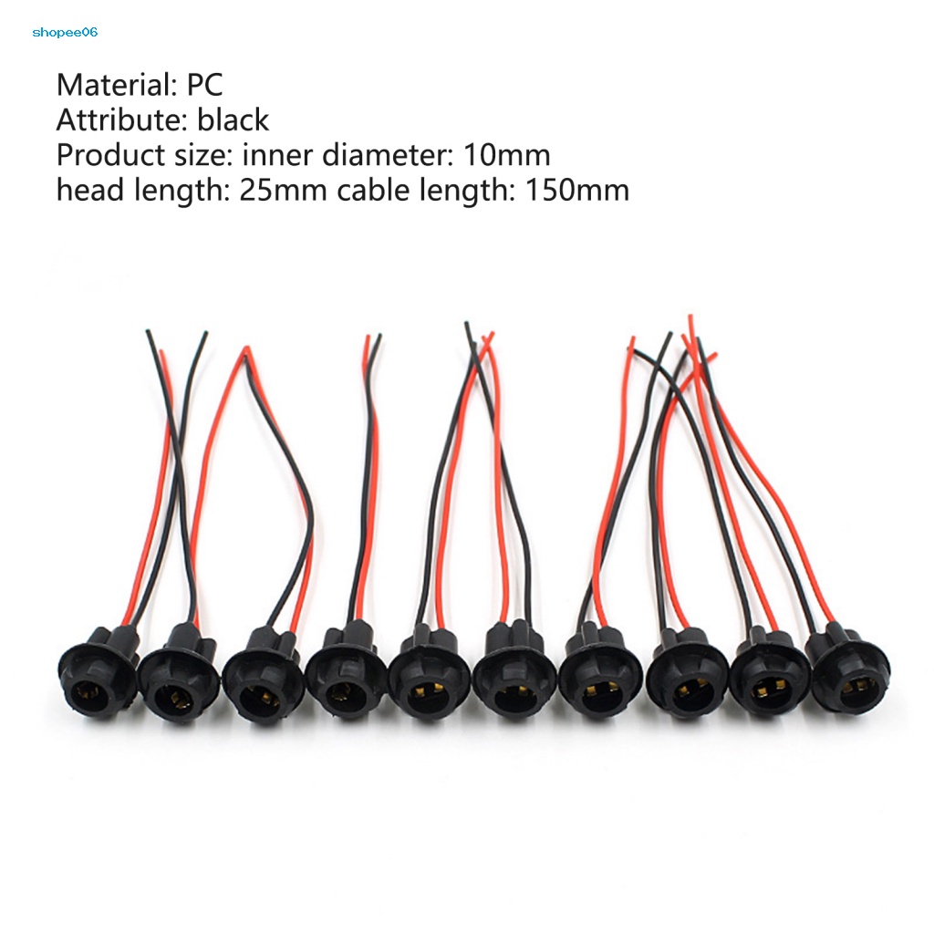 Bộ 10 Ổ Cắm Dây Điện Bằng Đồng Cho Đèn Sương Mù