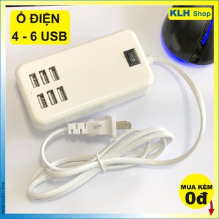 Ổ điện đa năng 6 cổng sạc nhanh usb 30W gọn gàng tiện lợi, có công tắc tắt bật an toàn cho mọi điện thoại sạc - KLH shop