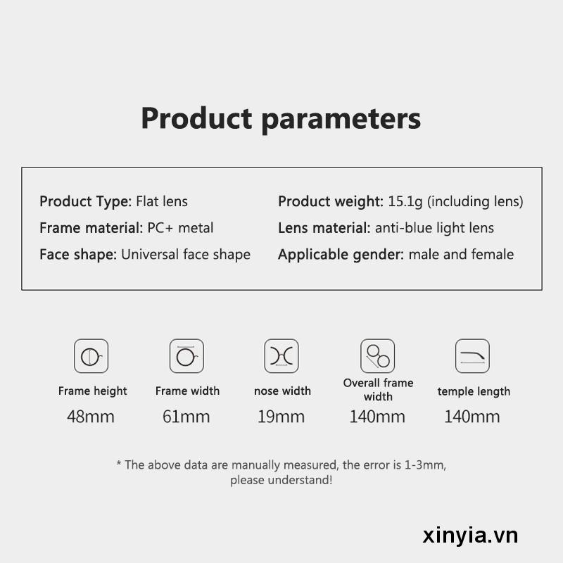 Mắt Kính Gọng Tròn Chống Ánh Sáng Xanh Thời Trang Hàn Quốc Cho Nam Nữ