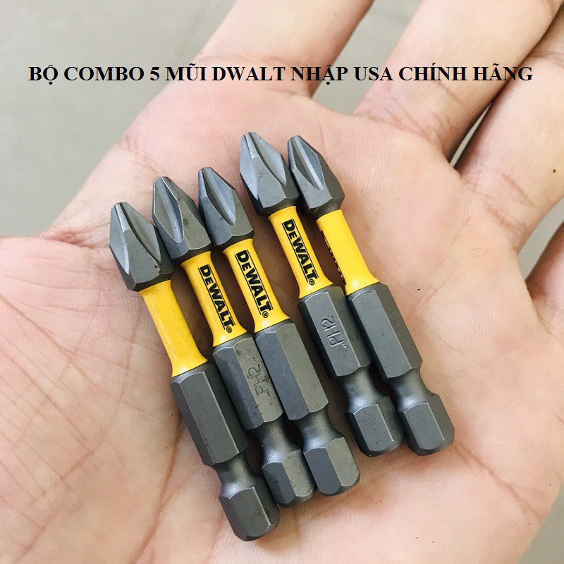 Bộ 5 Mũi Vít DeWalt Chính Hãng Ph2 - 50mm