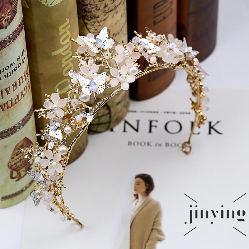GETNOIVAS Vương miện cài tóc đính đá sang trọng thời trang dành cho cô dâu