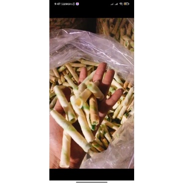 500g Bánh quế nhân kem vị cốm giòn ngọt
