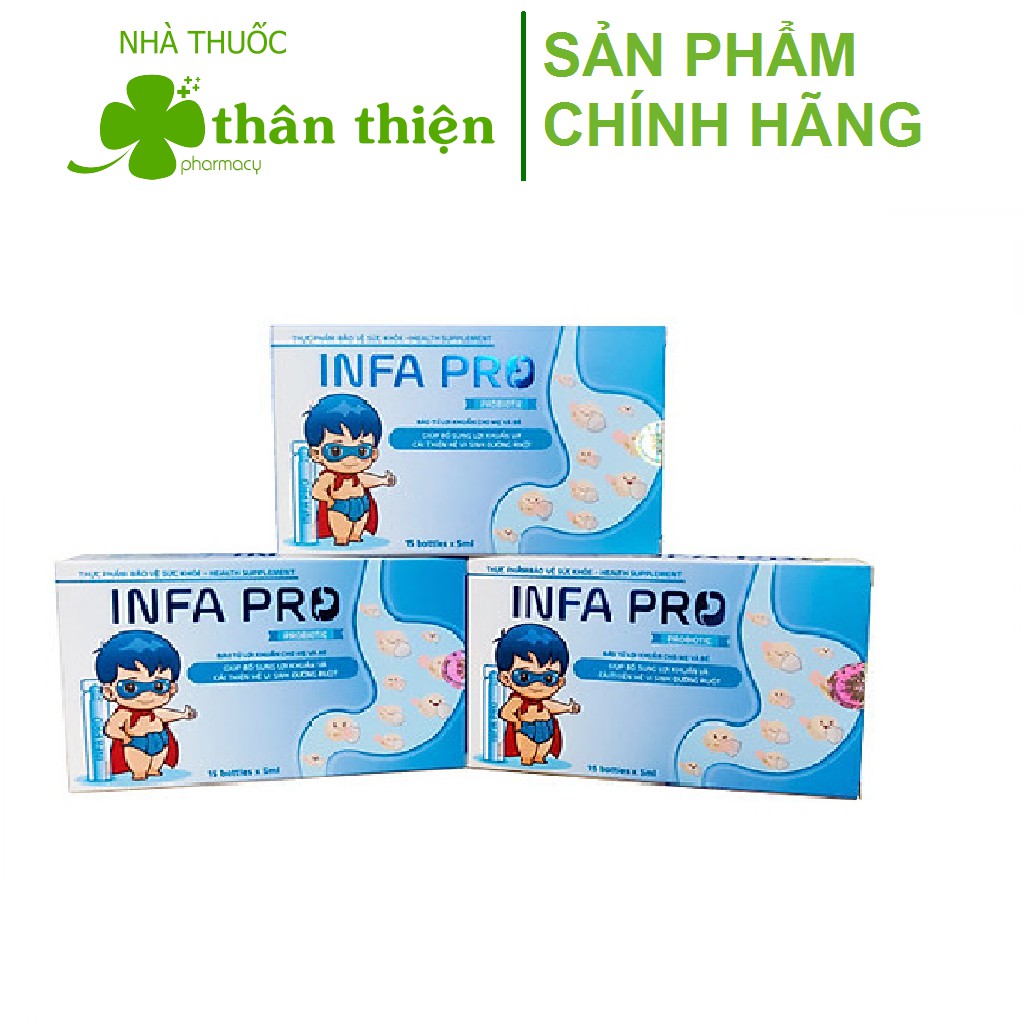 Men vi sinh Infa Pro – Giúp bổ sung lợi khuẩn cải thiện hệ vi sinh đường ruột, giảm táo bón, đầy bụng khó tiêu (15 ống)