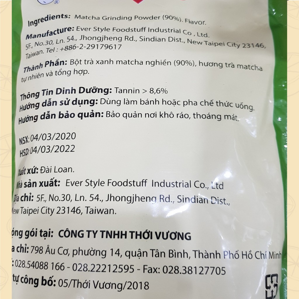 Bột matcha trà xanh nguyên chất DPFOOD - 450g - pha trà sữa, đá xay, latte,... - Tặng free nhiều công thức pha chế