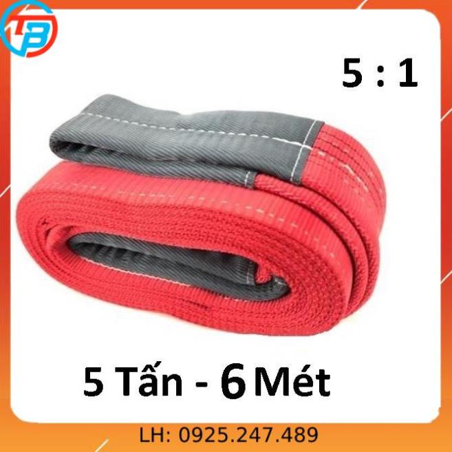 Dây cáp vải cẩu hàng 5 Tấn - bản 125mm - Hệ số 5:1 - 6 Mét CÁP THÉP Thái Bình Vina