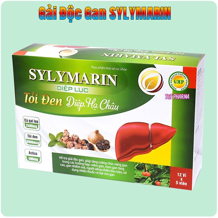 Viên uống giải độc gan Sylymarin Diệp Lục Tỏi Đen Diêp Hạ Châu Giúp Thanh nhiệt, giải độc, mát gan, hạ men gan