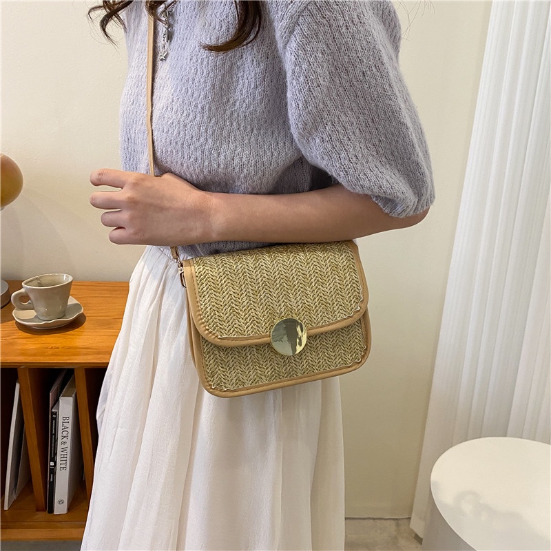 Túi Đeo Vai Hình Vuông Cỡ Nhỏ 2022 Kiểu retro Thời Trang Mùa Hè Cho Nữ