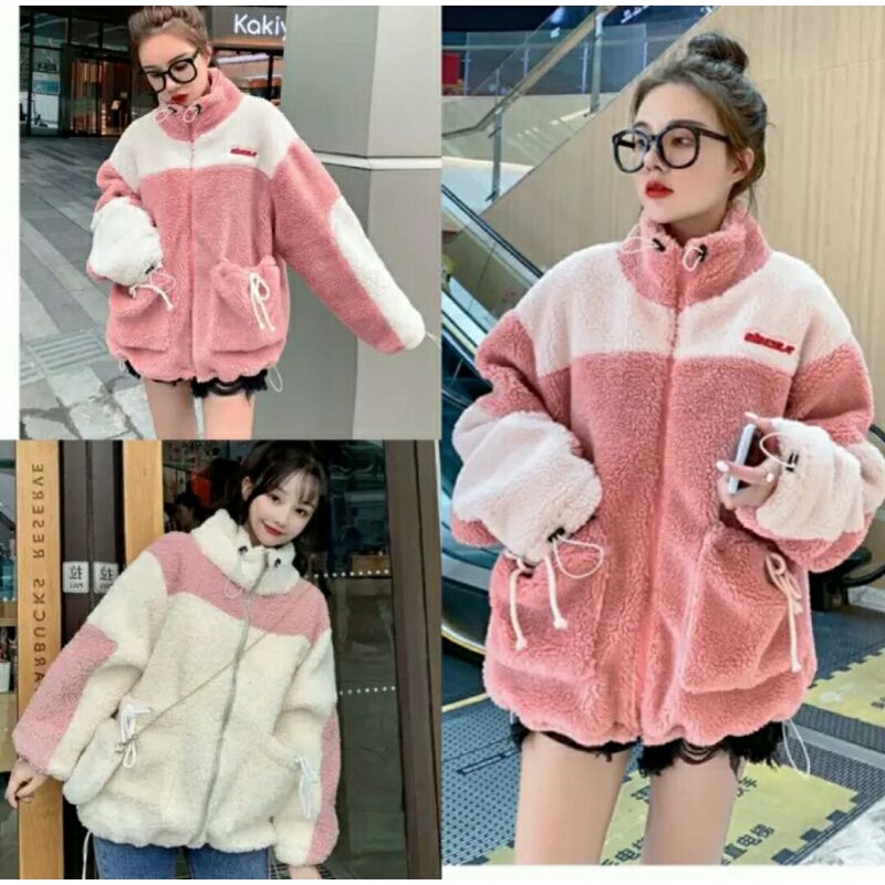 Áo khoác lông cừu hàn quốc