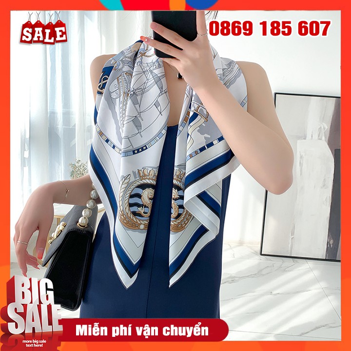 Khăn Lụa Satin Vuông Bandana Quàng Cổ, Áo Yếm Bandana Thời Trang Hàn Quốc Size 90x90cm