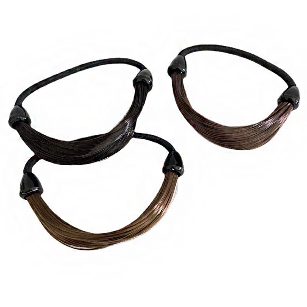 Dây Buộc Tóc Giả Màu Đen Và Nâu Vô Hình Co Giãn Thời Trang