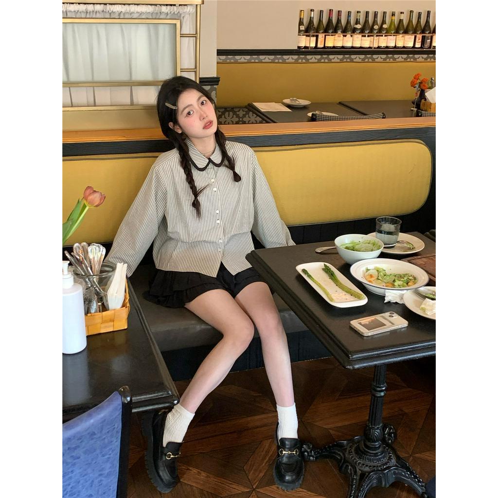 Áo Sơ Mi Kẻ Sọc Dài Tay Phối Màu Sắc Thời Trang 63493