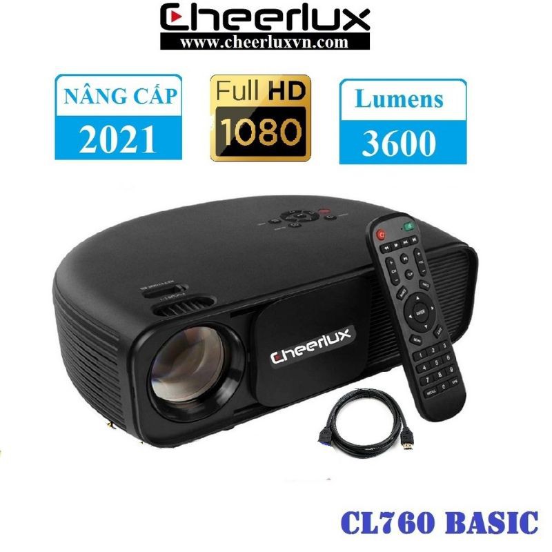 Máy chiếu Full HD Cheerlux CL760, độ sáng 3600 Lumens, zoom điện tử, xem phim, bóng đá cực nét. BH 12 tháng.