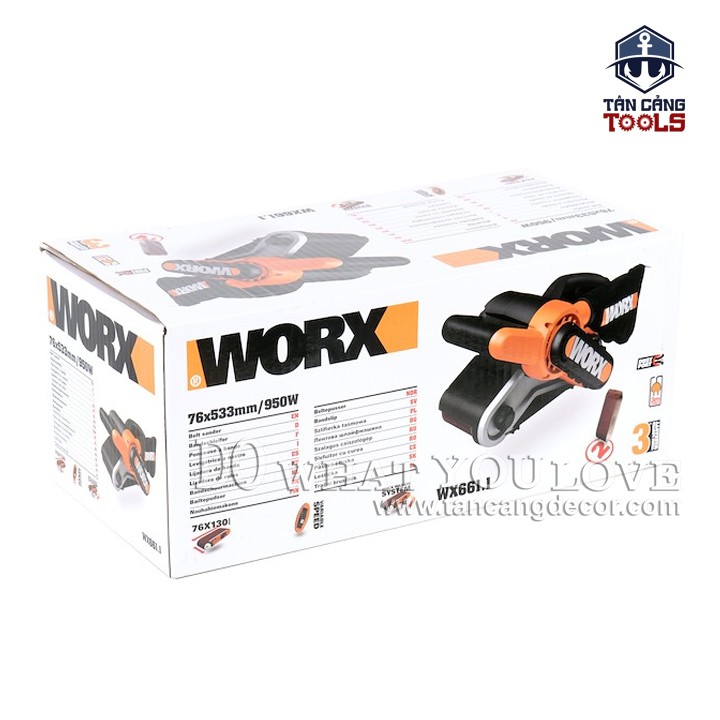 Máy Chà Nhám Băng 6 Cấp 950W Worx WX661.1