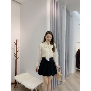 Áo sơ mi Bigsize tơ nơ buộc tiểu thư