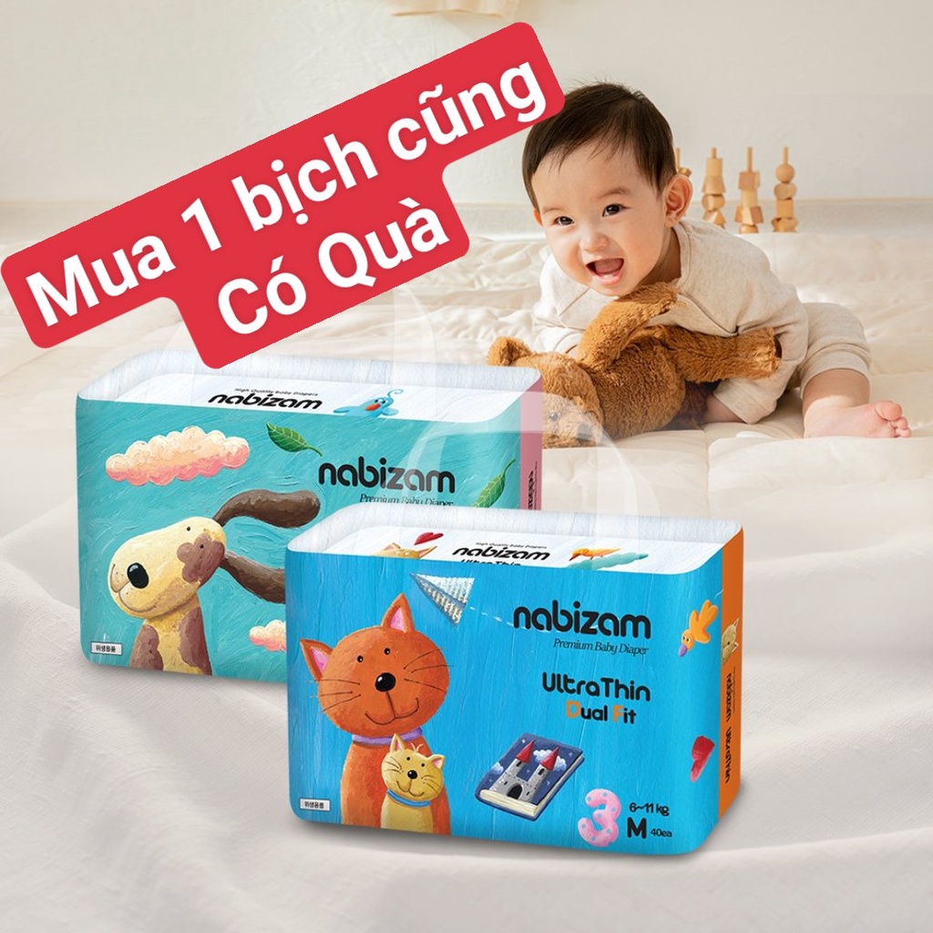 (CÓ QUÀ XỊN) Bỉm dán/quần HÀN QUỐC NABIZAM UltraThin siêu mỏng NB50/S44/M40/L36/M32/L30/XL26/XXL22/XXXL20
