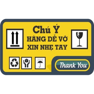 Tem hàng dễ vỡ 300 cái kích thước 6x5cm