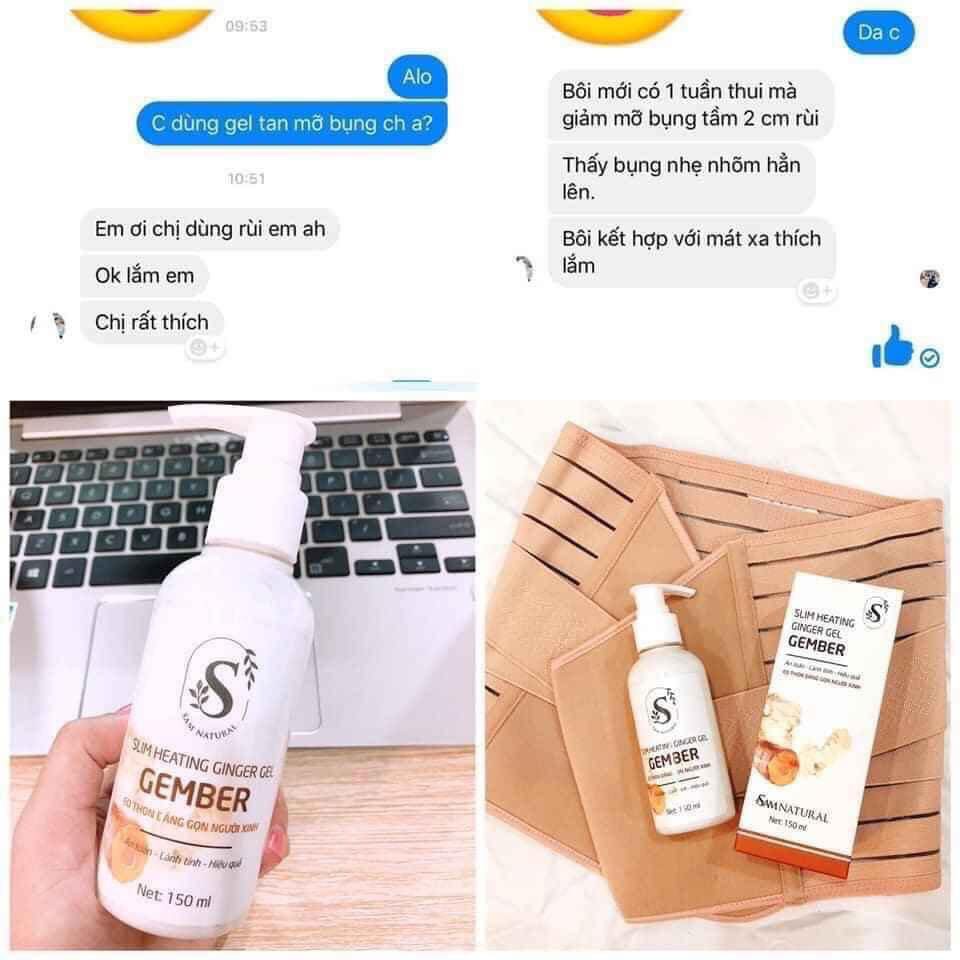 [Combo 1 gel tan mỡ Gember + 1 gen bụng chỉ còn 299k] Gel tan mỡ gừng Gember - SAM NATURAL