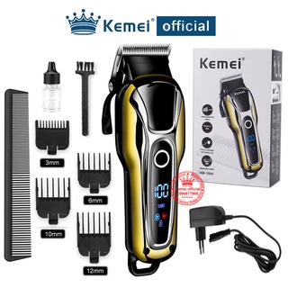 Tông Đơ Cắt Tóc Chuyên Nghiệp Không Dây Có Màn Hình Hiển Thị Pin 2 Tốc Độ Hãng Phân Phối KEMEI - KM 1990