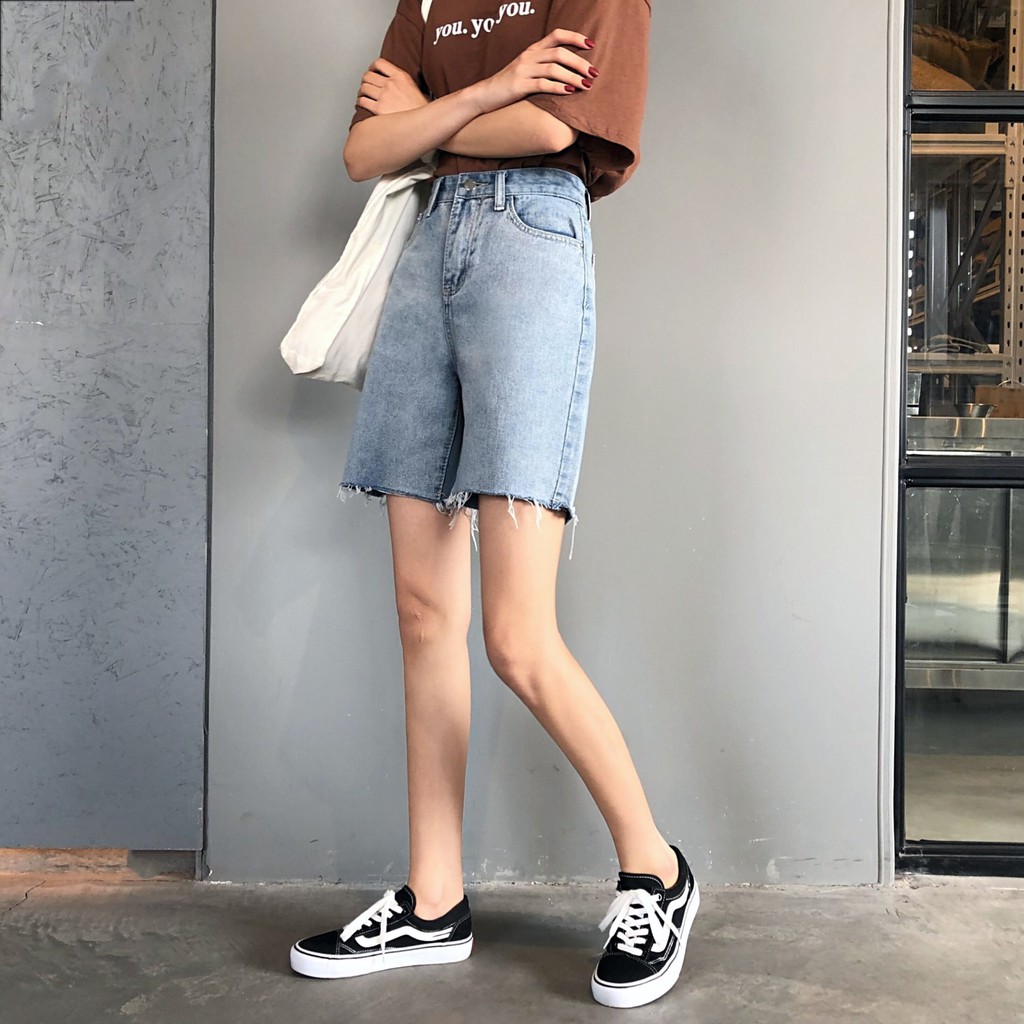 [SẴN] Quần shorts lửng jean nữ Ulzzang Quảng Châu QLJ51