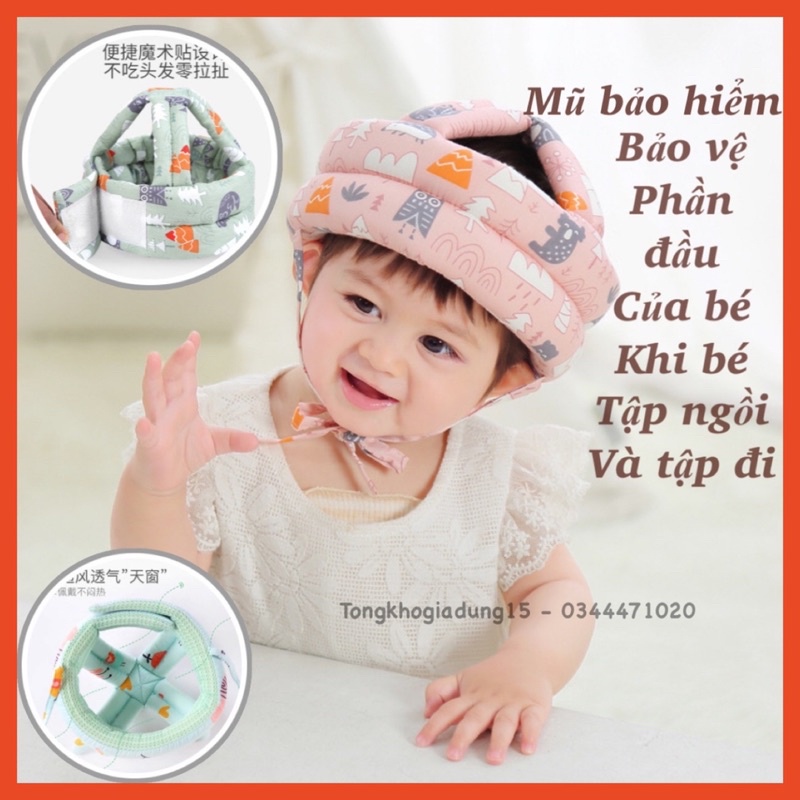 Mũ bảo hiểm cho bé tập đi và tập ngồi dùng cho trẻ từ 5-36 tháng tuổi