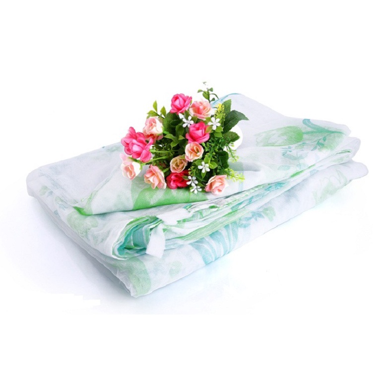 Mùng Ngủ Tuyn In Bông Đặc Biệt Có Cửa 3M,2M