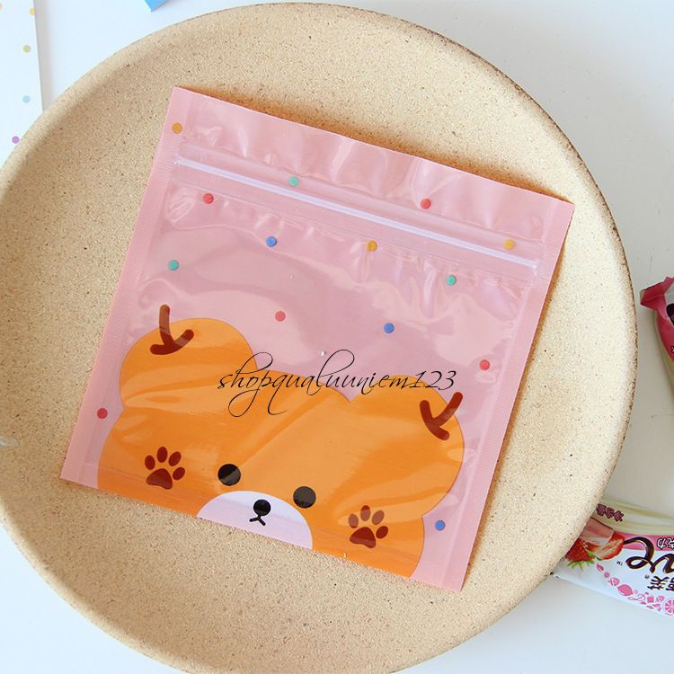 ♥️ Túi Zip Đựng Kẹo Cho Bé Hình Gấu Con Trái Cây Cực Kỳ Dễ Thương - Set 10 Túi ♥️