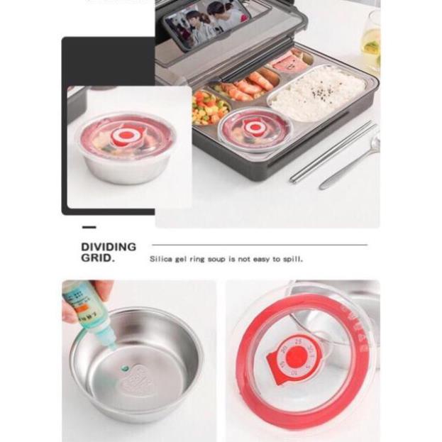 Hộp cơm 5 ngăn inox 304 siêu tiện lợi