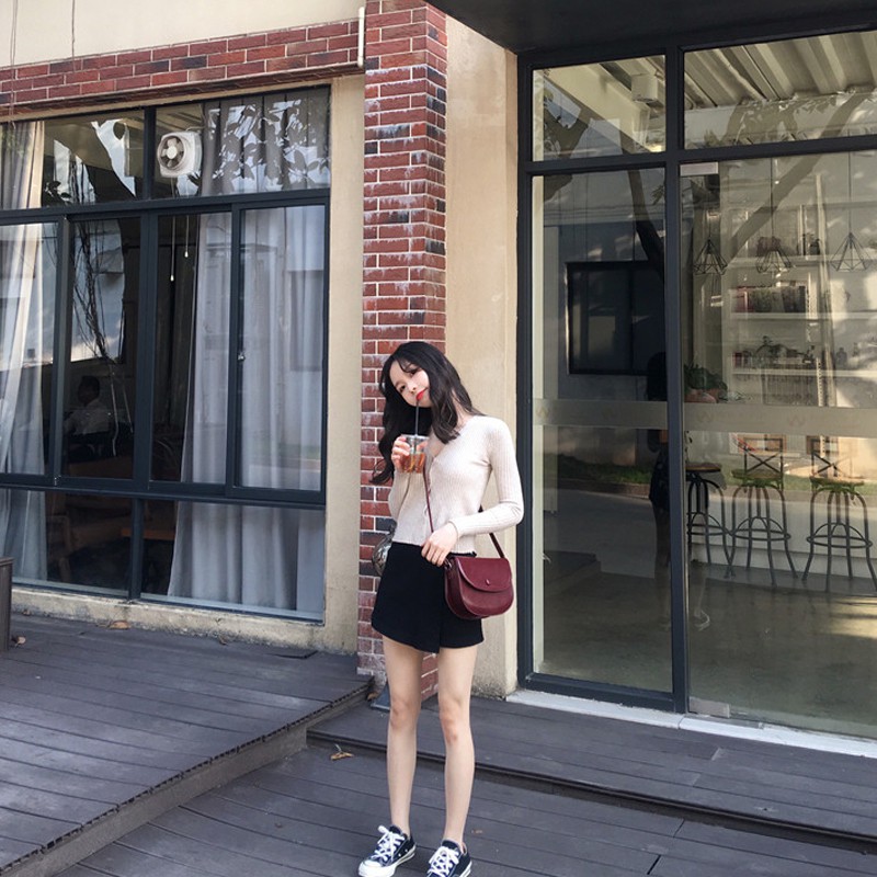 Quần Short Kaki giả váy cá tính (ORDER) Sẵn đen S | BigBuy360 - bigbuy360.vn