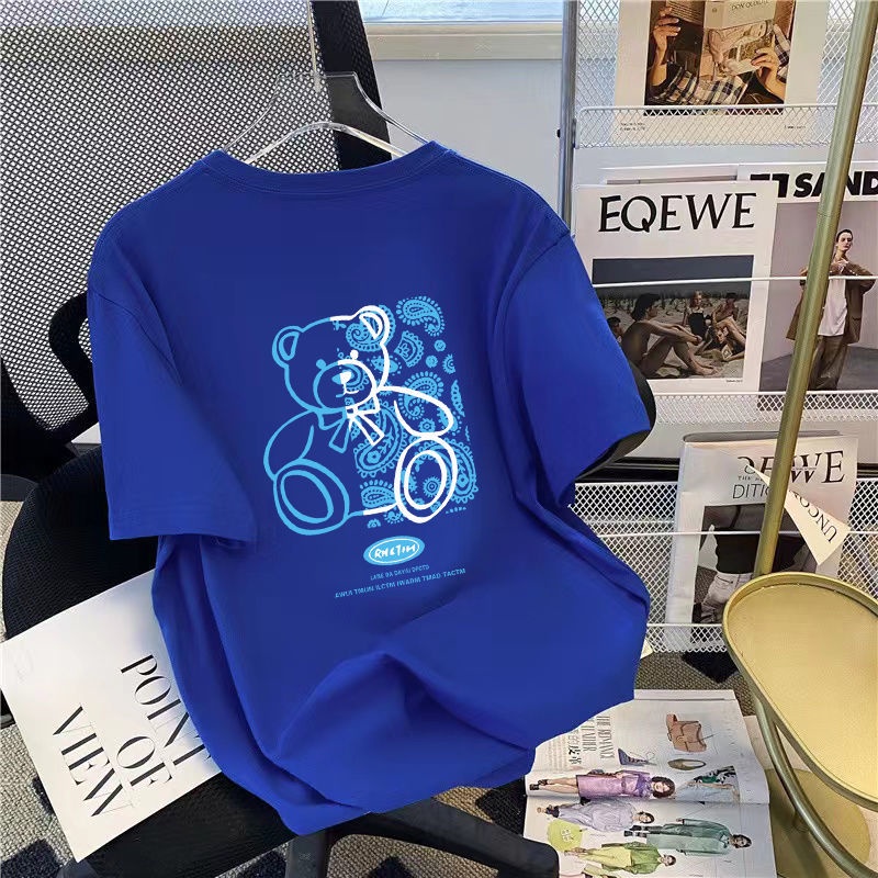 Áo Thun Tay Ngắn In Chữ Và Chú Gấu Dễ Thương Thời Trang Mùa Hè Cho Nữ