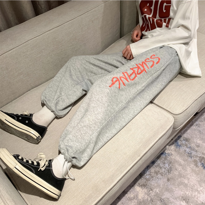 Quần thể thao ống rộng in họa tiết cổ điển thời trang cho nam M-8XL