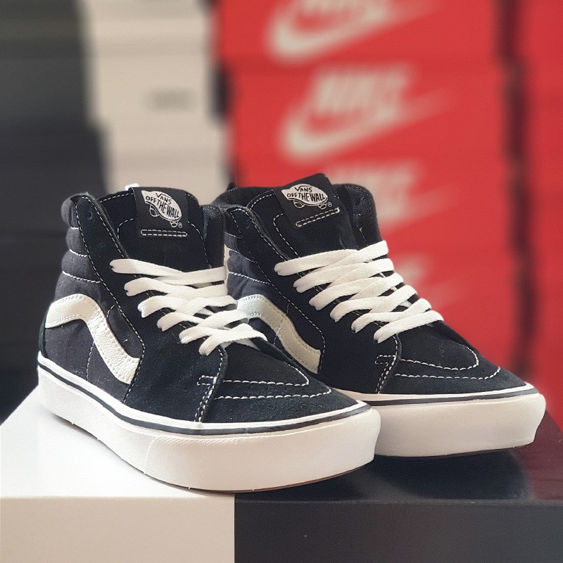 Giày thể thao Vans sk8 đen trắng real 2hand size 35