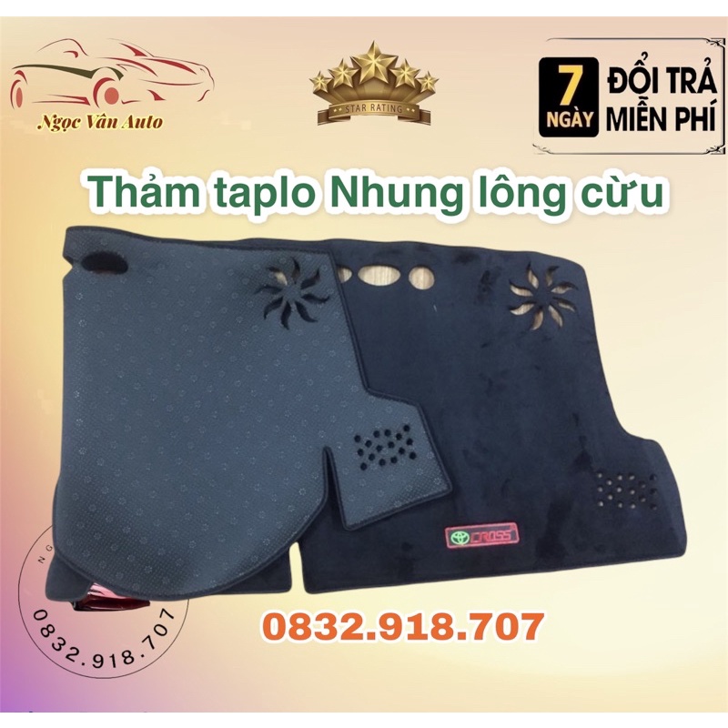 Thảm taplo Nhung Cross 2020 - 2021 Nhung lông cừu có chống trượt