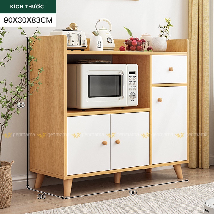 Kệ tủ nhà bếp,Kệ để lò vi sóng đa năng có có ngăn kéo và tủ để đồ tiện ích kích thước 83cm x 30cm x 90cm ( DxRxC)